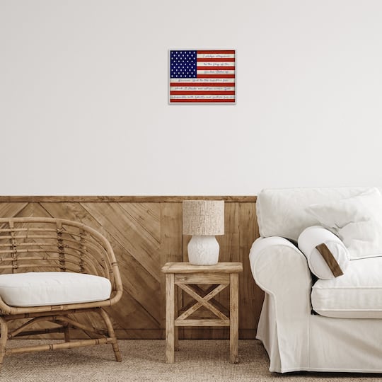 Stupell Industries Pledge of Allegiance Flag Framed Giclee Art